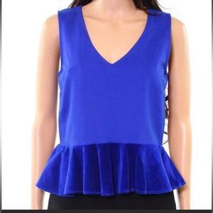 j. Crew Blue Velvet Peplum Top